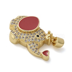 Elephant Brass Micro Pave Cubic Zirconia and Enamel Pendants&nbsp;KK-M319-05G