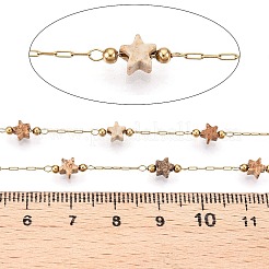 Natural Gemstone Star Beaded Chains&nbsp;CHS-T006-28G