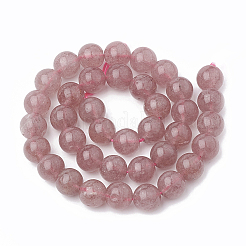 Natural Dyed Strawberry Quartz Beads Strands&nbsp;X-G-S295-15-6mm-1