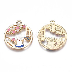 Rack Plating Alloy Enamel Pendants&nbsp;ENAM-N055-077
