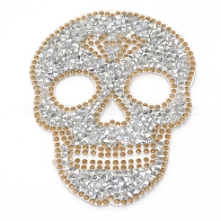 Skull Rhinestone Patches&nbsp;DIY-WH0199-35E