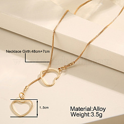 Double Hollow Heart Alloy Lariat Necklaces for Women&nbsp;FS-WG9B5F3-02