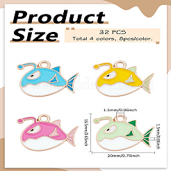32Pcs 4 Colors Alloy Enamel Pendants&nbsp;ENAM-LP0001-93