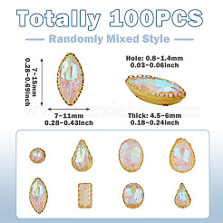 100Pcs Glass Sew on Rhinestones&nbsp;GLAA-TA0004-46