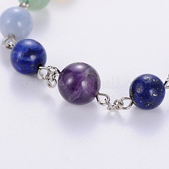 Seven Chakra Natural Gemstone Beaded Necklaces&nbsp;X-NJEW-JN00937