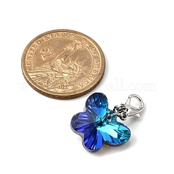 10Pcs Glass Butterfly Pendant Decorations&nbsp;HJEW-JM03515-02