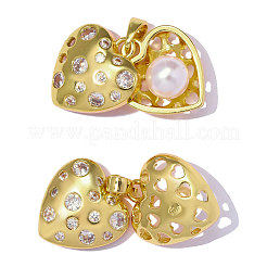 Brass Micro Pave Clear Cubic Zirconia Pendants&nbsp;CU-OY001-46G