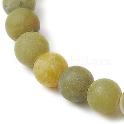 Frosted Natural TaiWan Jade Round Beaded Stretch Bracelets for Women Men&nbsp;BJEW-JB11478-01