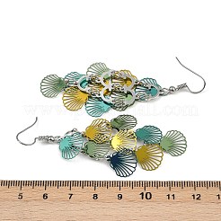 430 Stainless Steel Shell Shape Dangle Earrings&nbsp;EJEW-A137-03P-04