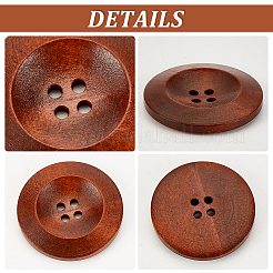 100Pcs 6 Style Natural Flat Round 4-hole Basic Sewing Button&nbsp;FIND-OC0002-11