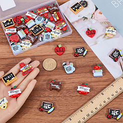 36pcs 9 styles Teachers' Day Theme Opaque Resin Cabochons&nbsp;CRES-SC0002-73