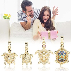 8Pcs 4 Styles Brass Micro Pave Cubic Zirconia Pendants&nbsp;KK-BBC0019-64