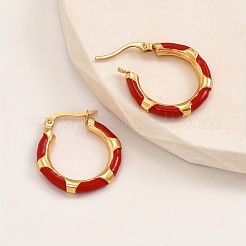 201 Stainless Steel Enamel Earrings Hoop Earrings&nbsp;LP9659-6