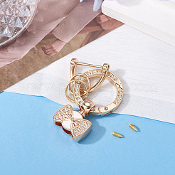 1Pc DIY Alloy Rhinestone Spring Gate Rings Keychains&nbsp;FIND-TA0008-54B-G