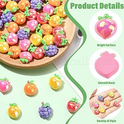 40Pcs 5 Styles UV Plating Opaque Resin Cabochons&nbsp;RESI-CJ0005-13