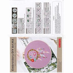 DIY Woven Net/Web with Feather Pattern Embroidery Kit&nbsp;DIY-O021-17B