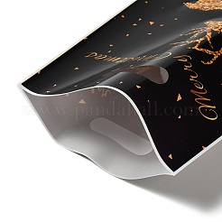 50Pcs 4 Styles Christmas Gold Deer Printed OPP Cellophane Packaging Bags with Die Hole Handles&nbsp;ABAG-C013-08