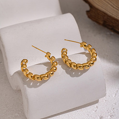 Twist C-Shaped 304 Stainless Steel Stud Earrings&nbsp;RC9217