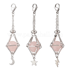 3Pcs Moon Star Lighting Bolt 304 Stainless Steel Pouch Empty Stone Holder Pendant Decoration&nbsp;HJEW-JM04497-02