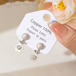 Brass Micro Pave Cubic Zirconia Stud Earrings&nbsp;WGB66C3-01