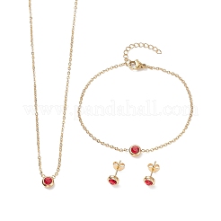 304 Stainless Steel Jewelry Sets&nbsp;SJEW-H144-24A-G