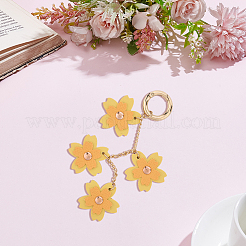 1Pc PU Leather Flower Pendant Decorations&nbsp;HJEW-CL0001-25