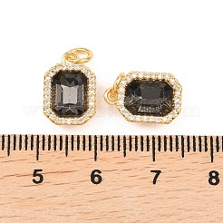 Brass Micro Pave Cubic Zirconia Pendants&nbsp;KK-H538-23A-G