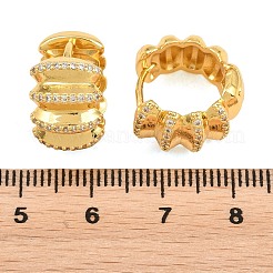 Brass Micro Pave Clear Cubic Zirconia Hoop Earrings for Women&nbsp;EJEW-T058-01A-G