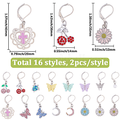 16 Pairs 16 Styles Alloy Enamel Leverback Earrings&nbsp;EJEW-BM0001-06