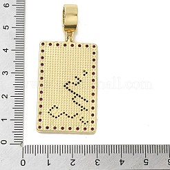Brass Micro Pave Cubic Zirconia Pendants with Enamel&nbsp;KK-H458-04G-03