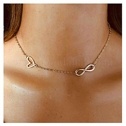 Aluminum Infinity Heart Link Chain Necklaces for Women&nbsp;FS-WG44B62-01
