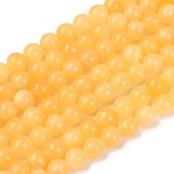 Natural Yellow Jade Bead Strands&nbsp;G-K121-02-6mm