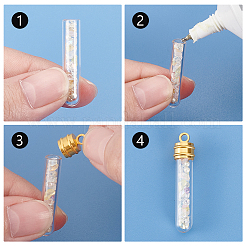 16Pcs 2 Colors Clear Glass Wish Bottle Pendants&nbsp;GLAA-PH0003-10