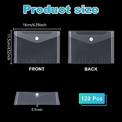 120Pcs Rectangle Transparent PP Plastic File Pockets&nbsp;AJEW-WA0001-94