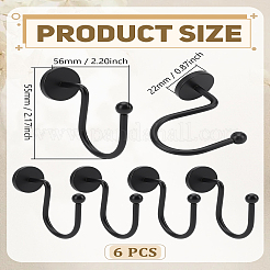 6Pcs Iron Shower Curtain Hook for Bathroom&nbsp;AJEW-LP0006-36B
