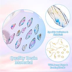 DIY Epoxy Resin Wing Pendants Dangle Earring Making Kits&nbsp;DIY-TA0012-37