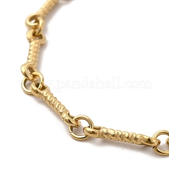 Ion Plating(IP) 304 Stainless Steel Twist Bar Link Bracelet for Women&nbsp;BJEW-G667-01G
