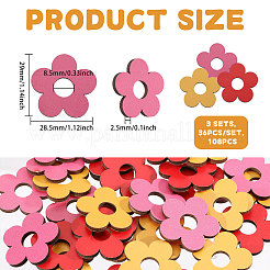 108Pcs Dyed Wooden Decotations&nbsp;AJEW-FH0007-95