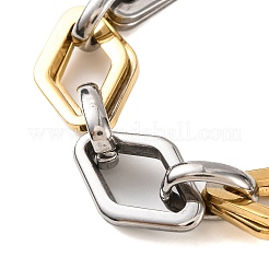 201 Stainless Steel Rhombus Link Chain Bracelets&nbsp;BJEW-B078-118GP