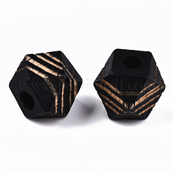 Painted Natural Wood Beads&nbsp;WOOD-T021-52B-01