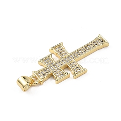 Religion Brass Micro Pave Clear Cubic Zirconia Pendants&nbsp;KK-B177-03G-02