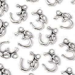 Yoga Theme Tibetan Style Alloy OM Pendants&nbsp;TIBEP-3555-AS-LF