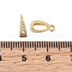 Brass Micro Pave Clear Cubic Zirconia Pendant Bails&nbsp;KK-G542-03G-02