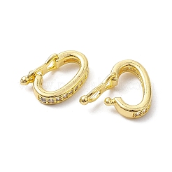 Brass Micro Pave Clear Cubic Zirconia Twister Clasps&nbsp;KK-K360-28G