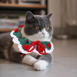 3Pcs 3 Colors Polyester and Cotton Dog Flower Pet Collar&nbsp;AJEW-GL0002-58