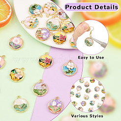 20Pcs 10 Styles Rack Plating Alloy Enamel Pendants&nbsp;ENAM-SC0007-27