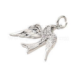 Brass Micro Pave Cubic Zirconia Pendants&nbsp;KK-D356-23P