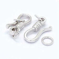 Anti-Tarnish Rhodium Plated 925 Sterling Silver S-Hook Clasps&nbsp;STER-I016-120C-P