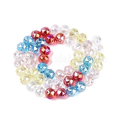 Electroplate Transparent Glass Beads Strands&nbsp;EGLA-Q135-8MM-C04