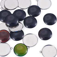 10Pcs 304 Stainless Steel Pendant Cabochon Settings&nbsp;DIY-TA0015-76B